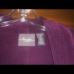 Plum mulberry Chico’s Travelers duster size 2 Lge